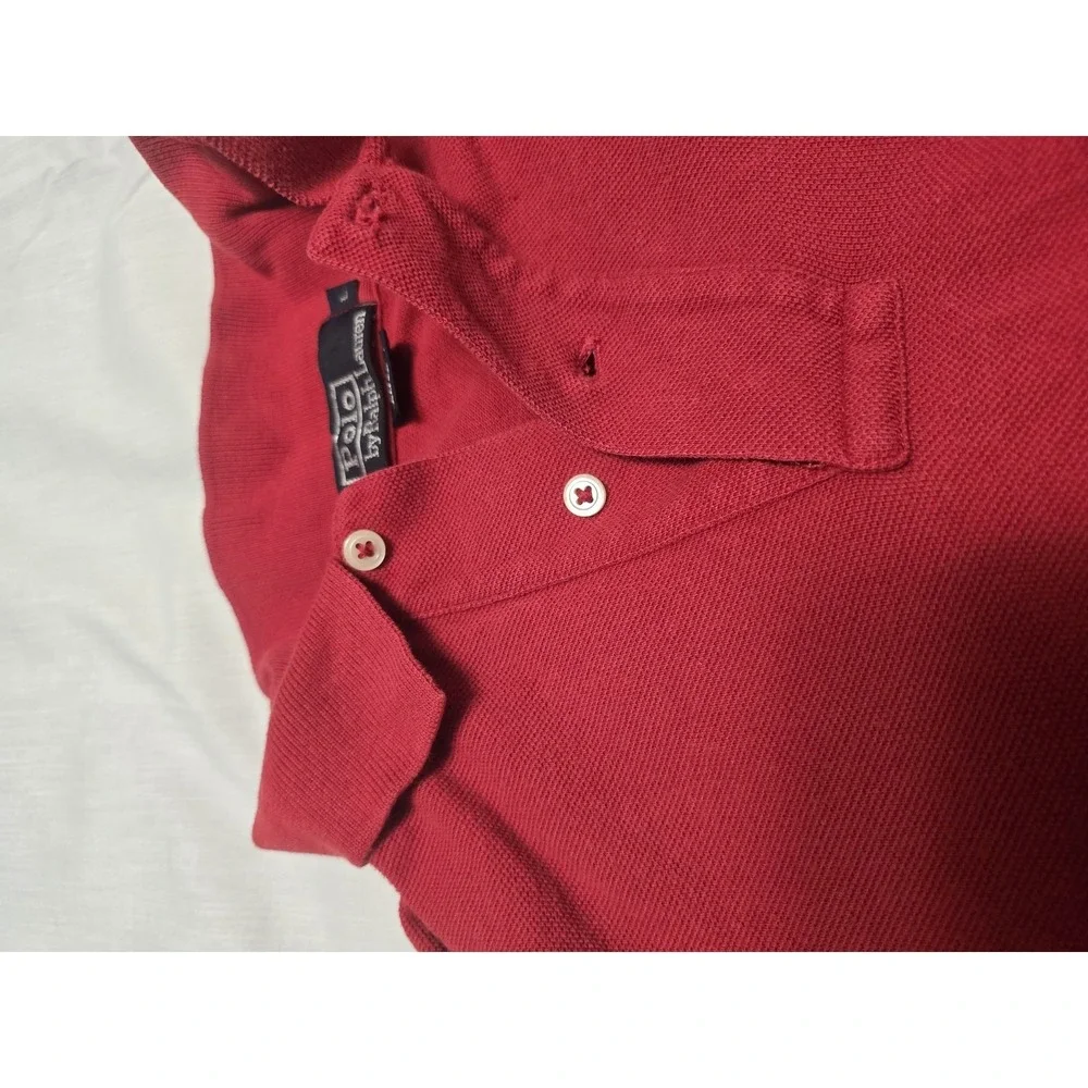 Polo Ralph Lauren Polo Shirt Mens Large Red Classic Fit Pony Embroidered‎ Casual